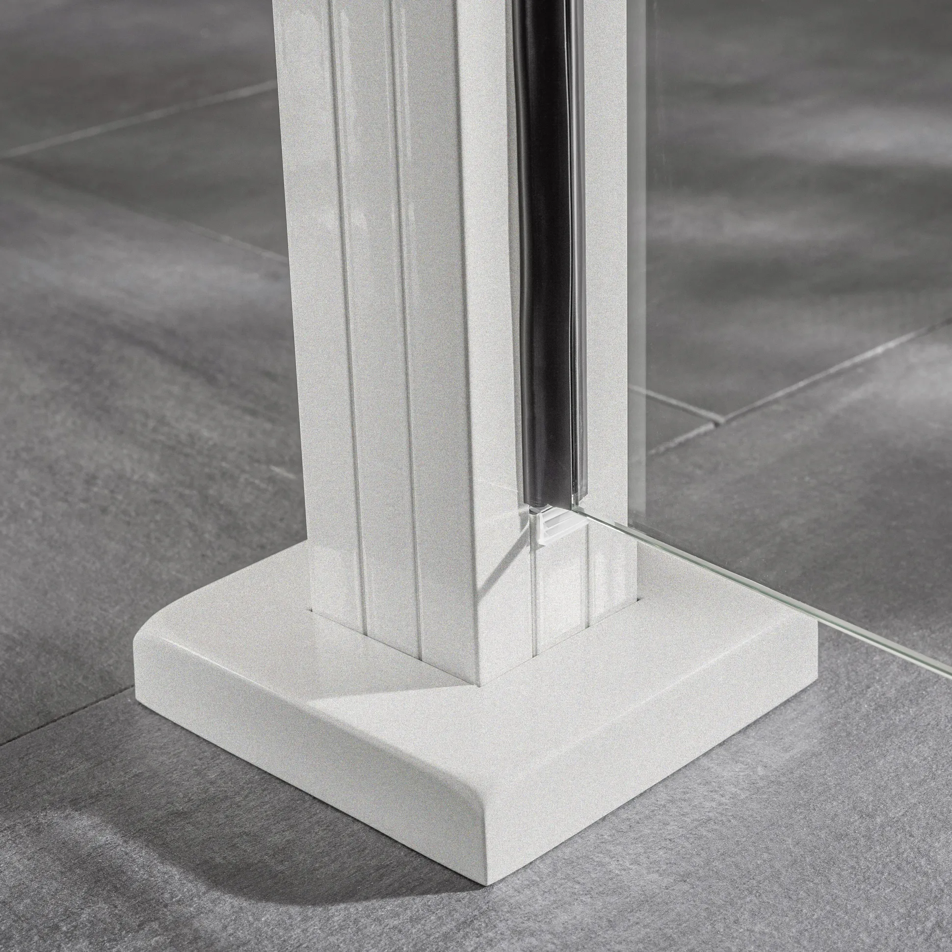 Ambiente Glaszaun Erweiterungsset Klarglas mit Siebdruck 187 x 55,7 cm weiß