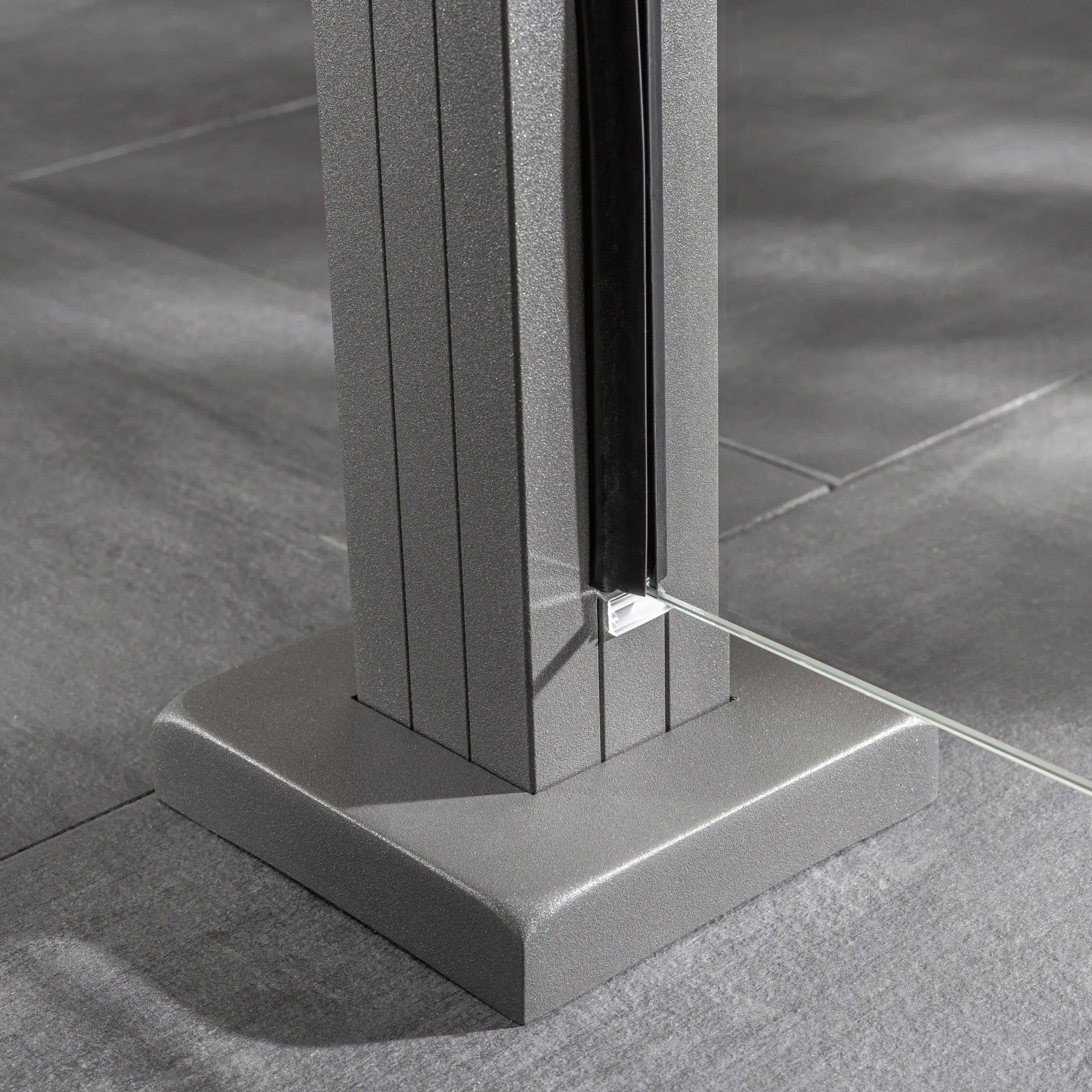 Ambiente Glaszaun Grundset Klarglas mit Siebdruck 187 x 107,2 cm grau