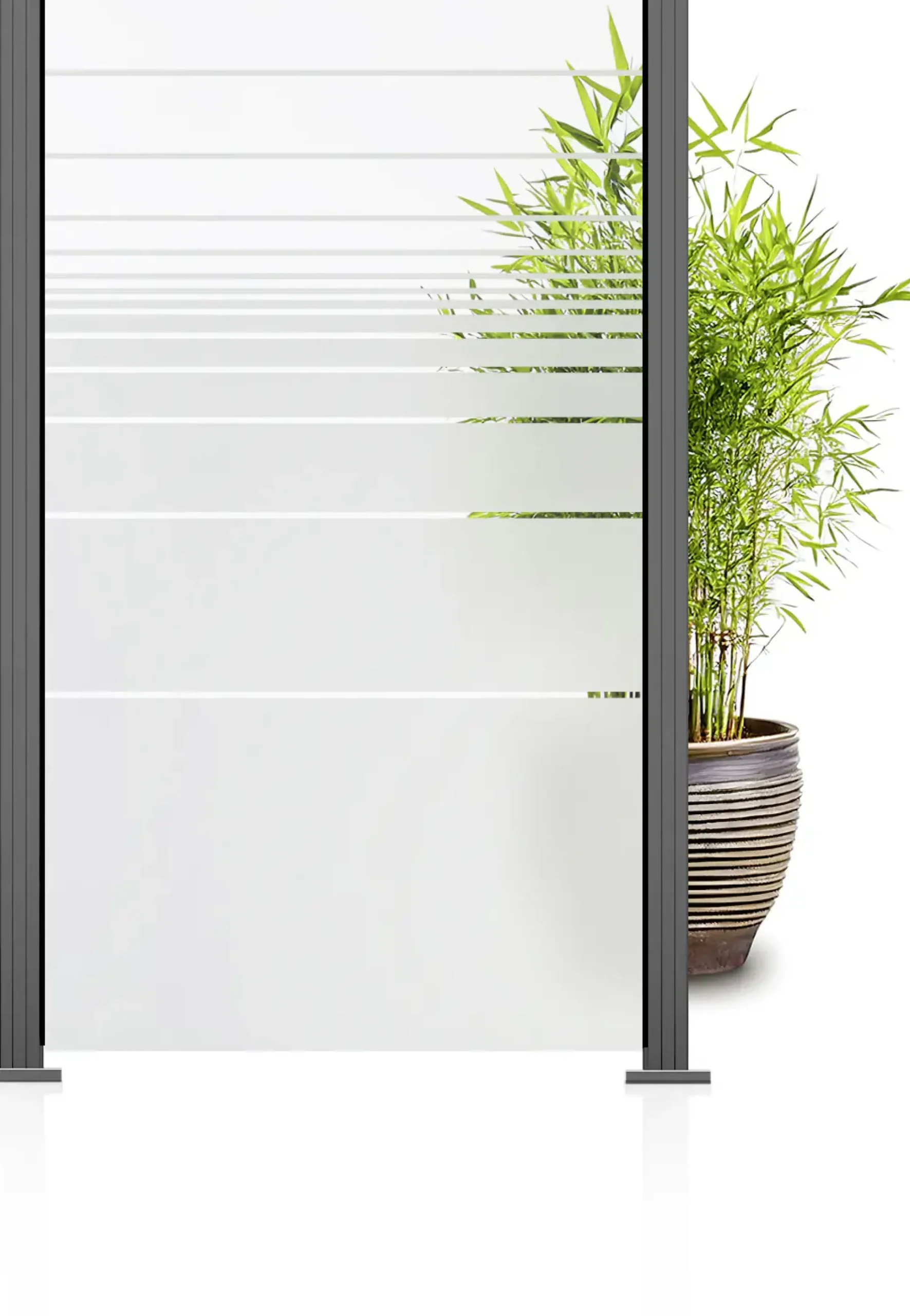 Ambiente Glaszaun Grundset Klarglas mit Siebdruck 187 x 107,2 cm grau