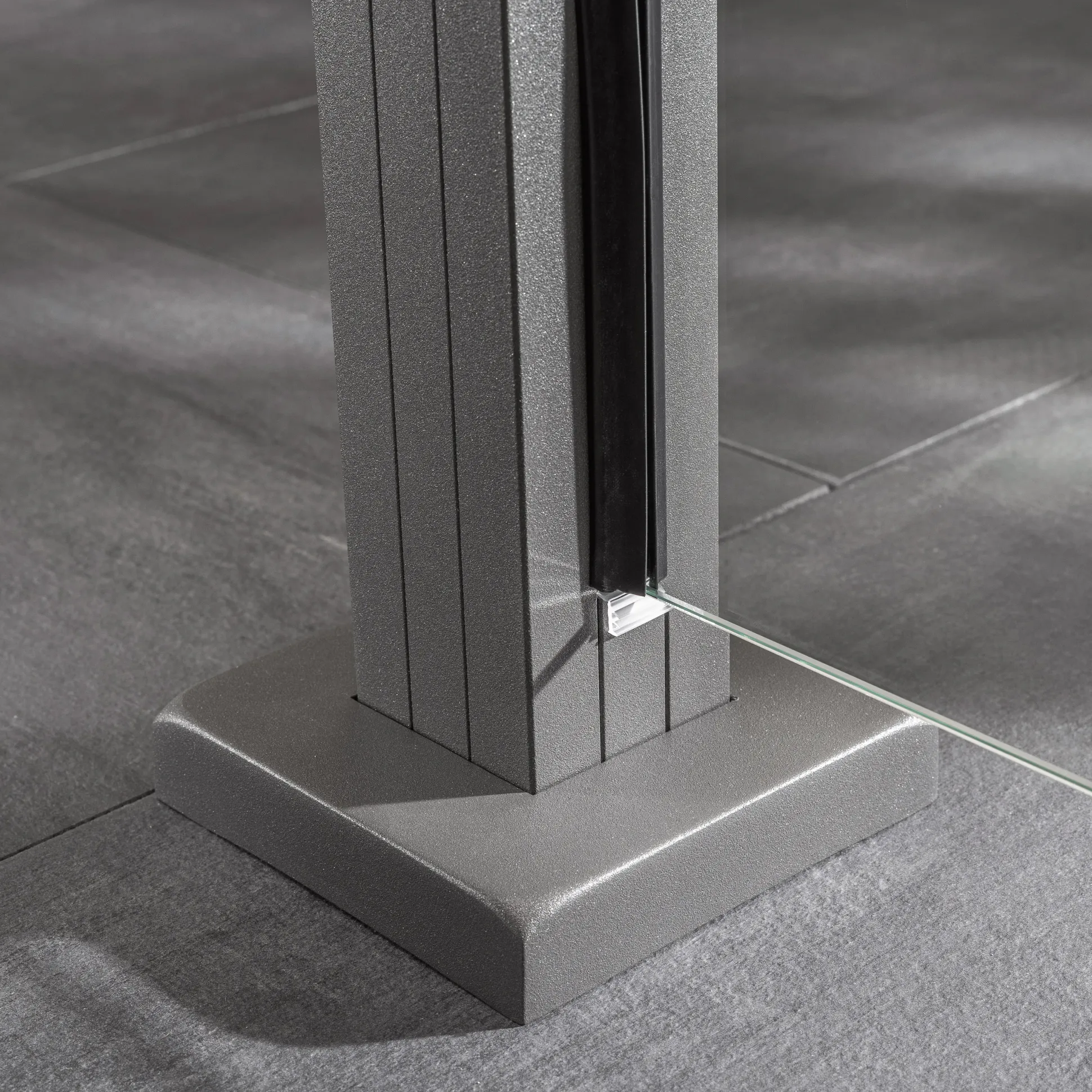 Ambiente Glaszaun Grundset Klarglas mit Siebdruck 187 x 107,2 cm grau