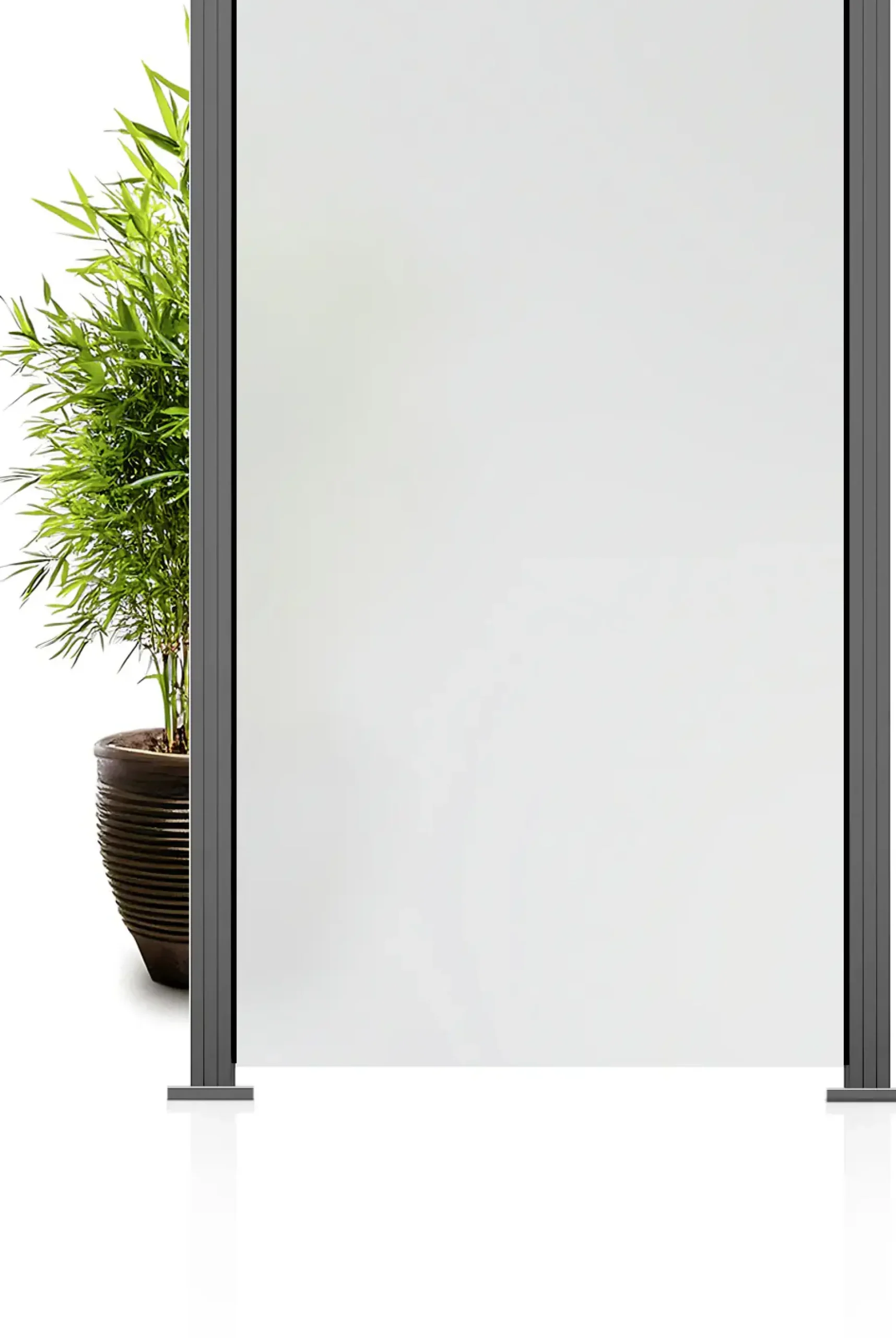 Ambiente Glaszaun Grundset Klarglas mit Siebdruck 187 x 107,2 cm grau