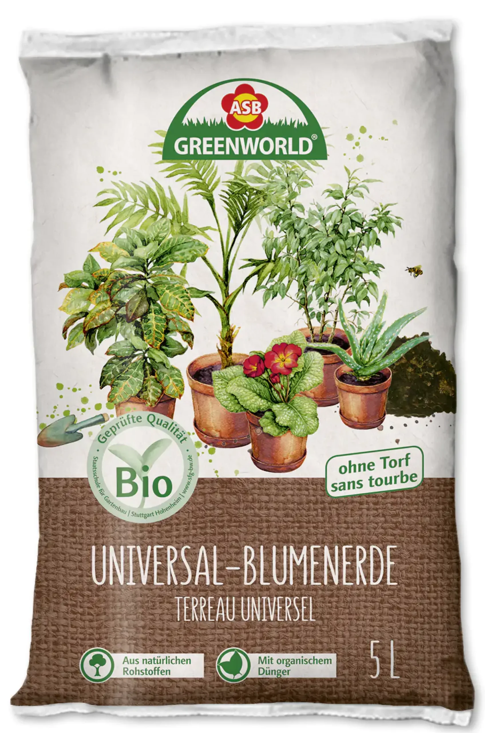 ASB Greenworld Bio Blumenerde Torffrei 5 L