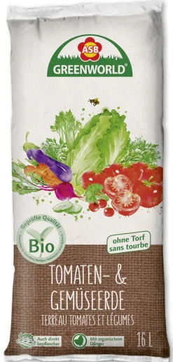 ASB Greenworld Bio Tomaten- und Gemüseerde 16L torffrei