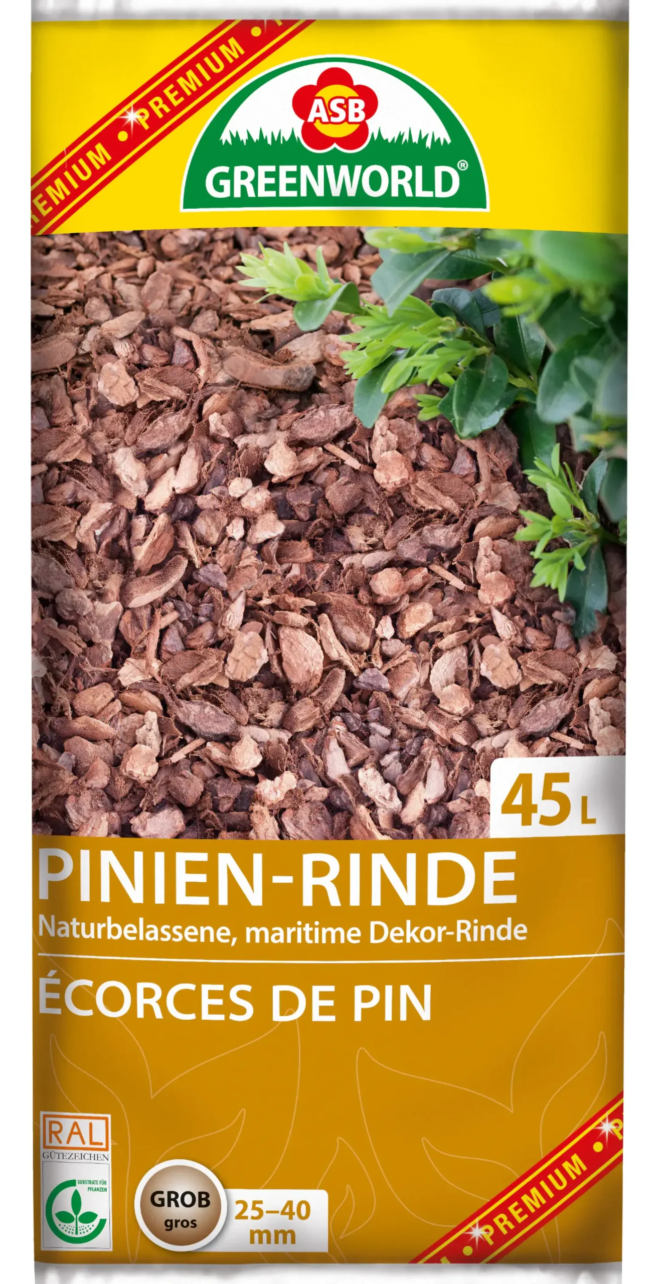 ASB Greenworld Pinienrinde 45L 25-40 mm Körnung, grob