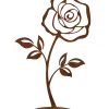 Badeko Dekofigur Rose auf Bodenplatte 20 cm rostbraun