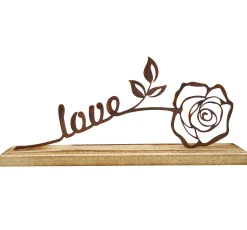Badeko Dekofigur Rose Love 38 cm rostbraun