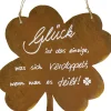 Badeko Dekoschild Kleeblatt 30 cm rostbraun