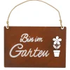 Badeko Dekotafel Bin im Garten 30 cm rostbraun