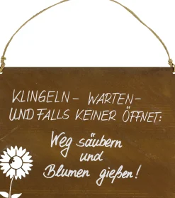 Badeko Dekotafel Blume 34 cm rostbraun