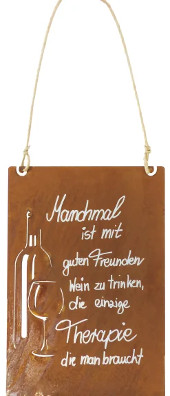 Badeko Dekotafel Gute Freunde 35 cm rostbraun