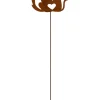 Badeko Gartenstecker Hund Katze Love 124 x 26 cm rostbraun