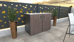Bellano Living Eck Element für Outdoorküchen inkl. 2 Türen walnuss
