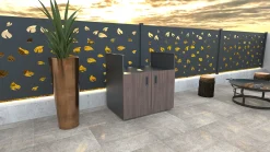Bellano Living Element für Outdoorküchen inkl. Grillelement und 2 Türen walnuss