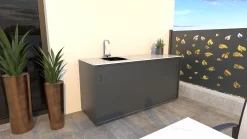 Bellano Living Element für Outdoorküchen inkl. Spüle links und 2 Türen anthrazit
