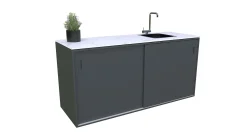 Bellano Living Element für Outdoorküchen inkl. Spüle rechts und 2 Türen anthrazit