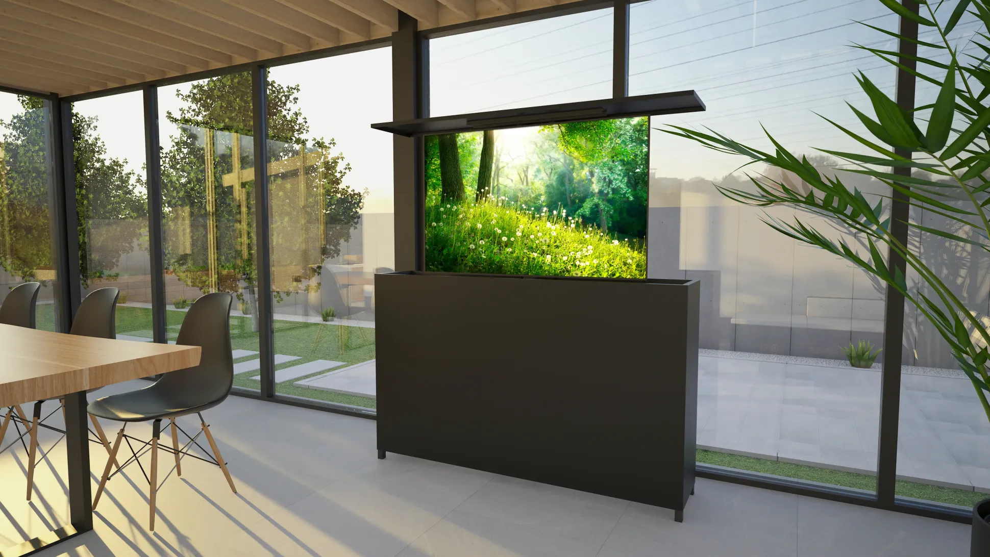 Bellano Living TV Lift Schrank Outdoor dunkelgrau