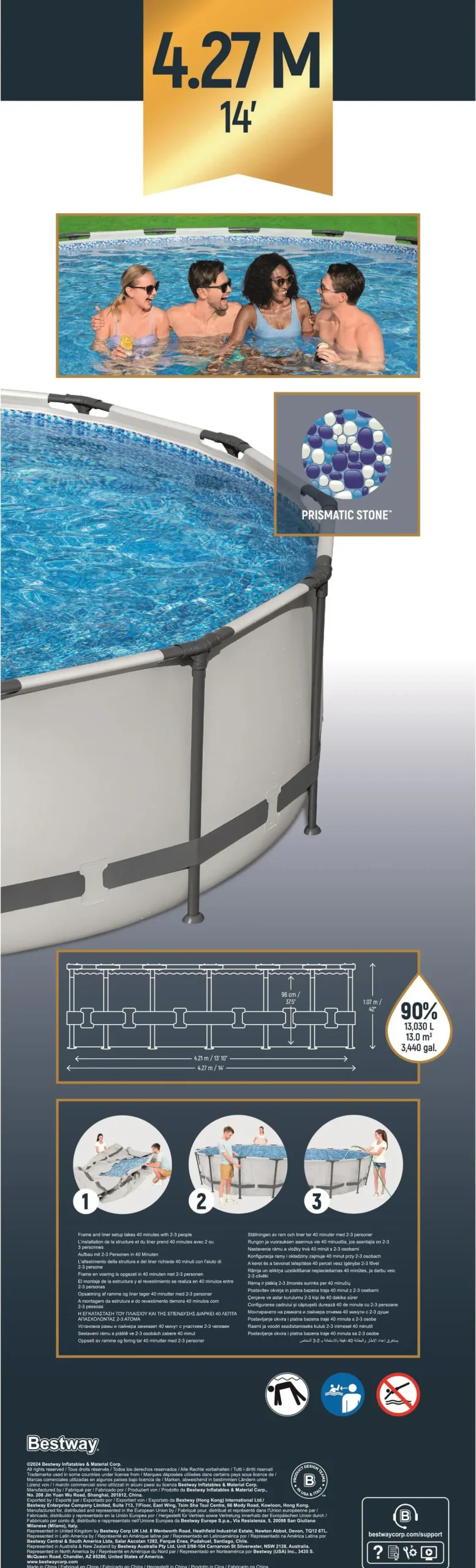 Bestway Pool Komplett-Set Steel Pro Max Ø 427 x 107 cm