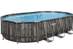 Bestway Power Steel Frame Pool Komplett-Set oval 610 x 366 x 122 cm