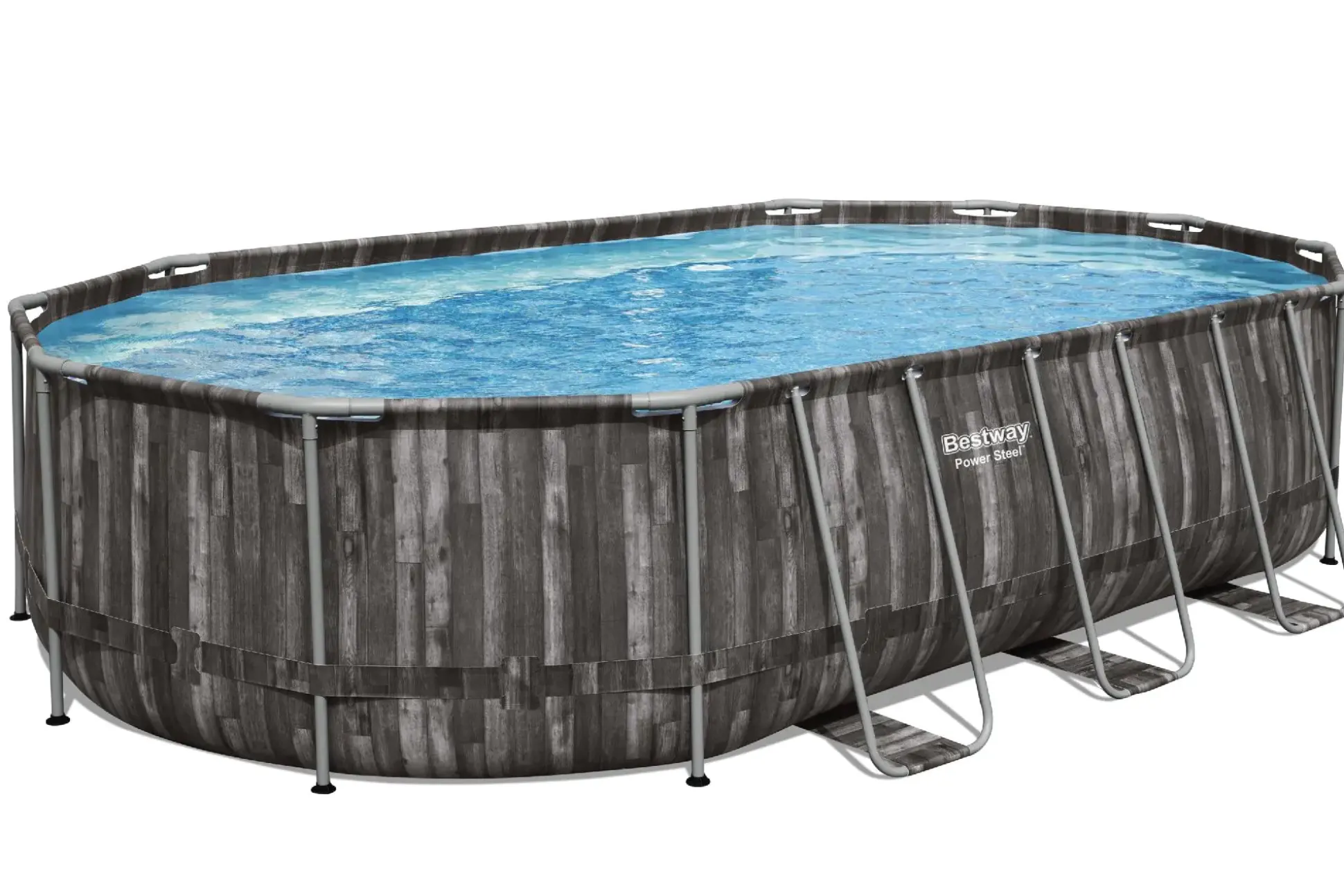 Bestway Power Steel Frame Pool Komplett-Set oval 610 x 366 x 122 cm