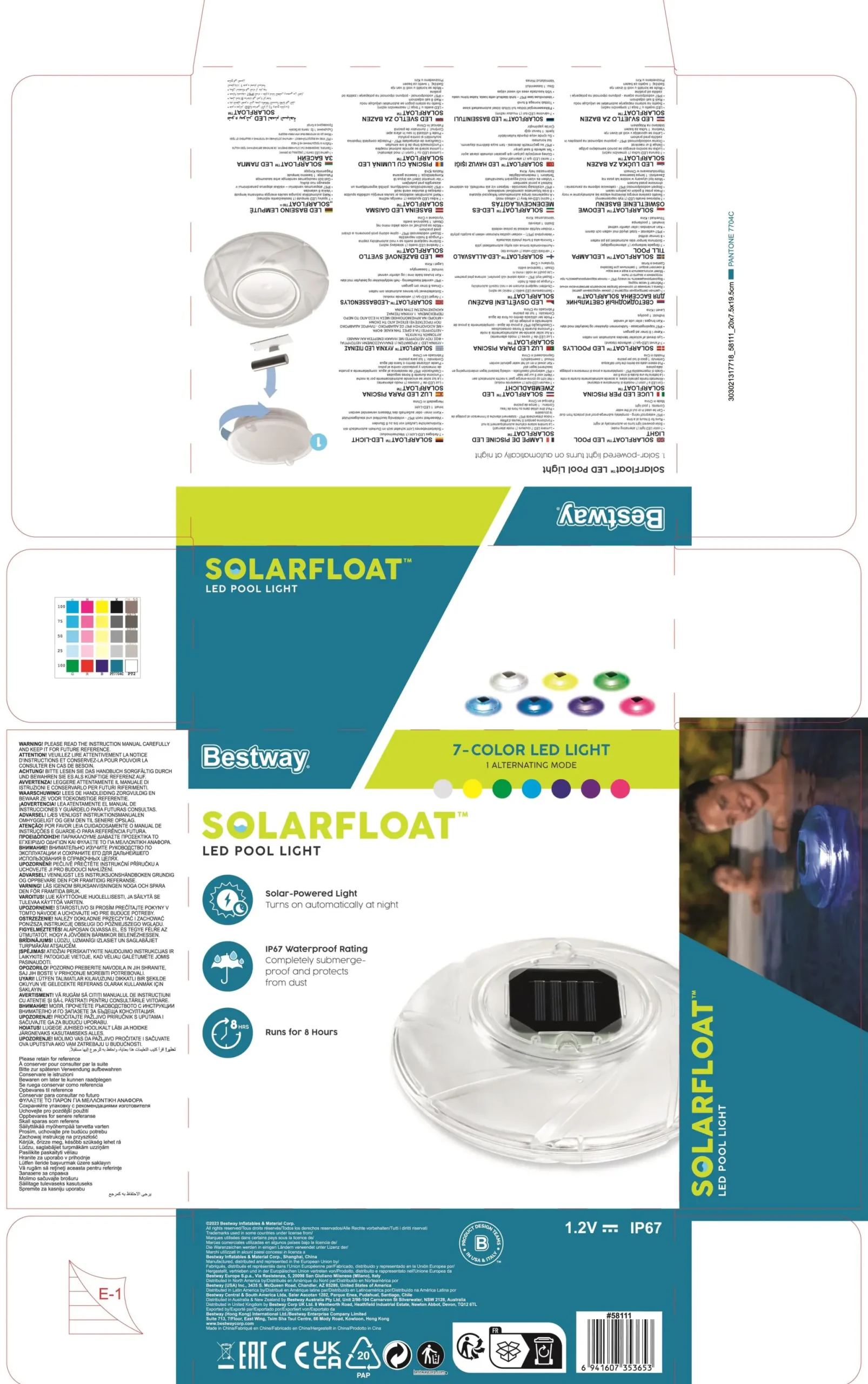 Bestway Solar-Poolbeleuchtung Flowclear Ø 18 cm