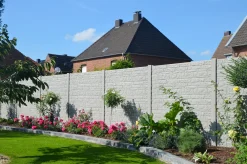 Betonzaun Grundset Fels S-Motiv Anfangs und Endpfosten 193 cm