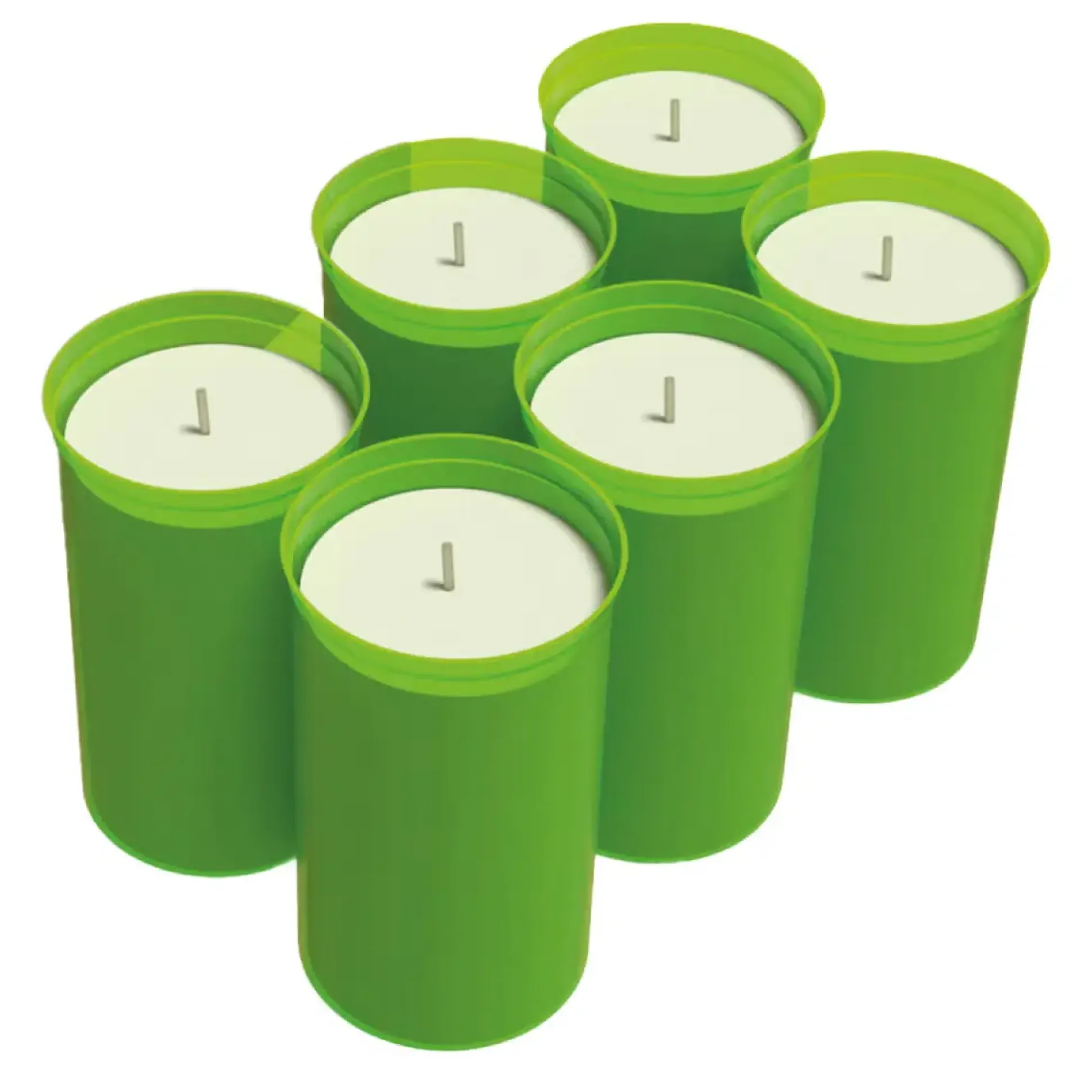 Bio Green Kerzen Öko Ø 6,3 x 10 cm für Gewächshäuser grün/weiß 6er Pack