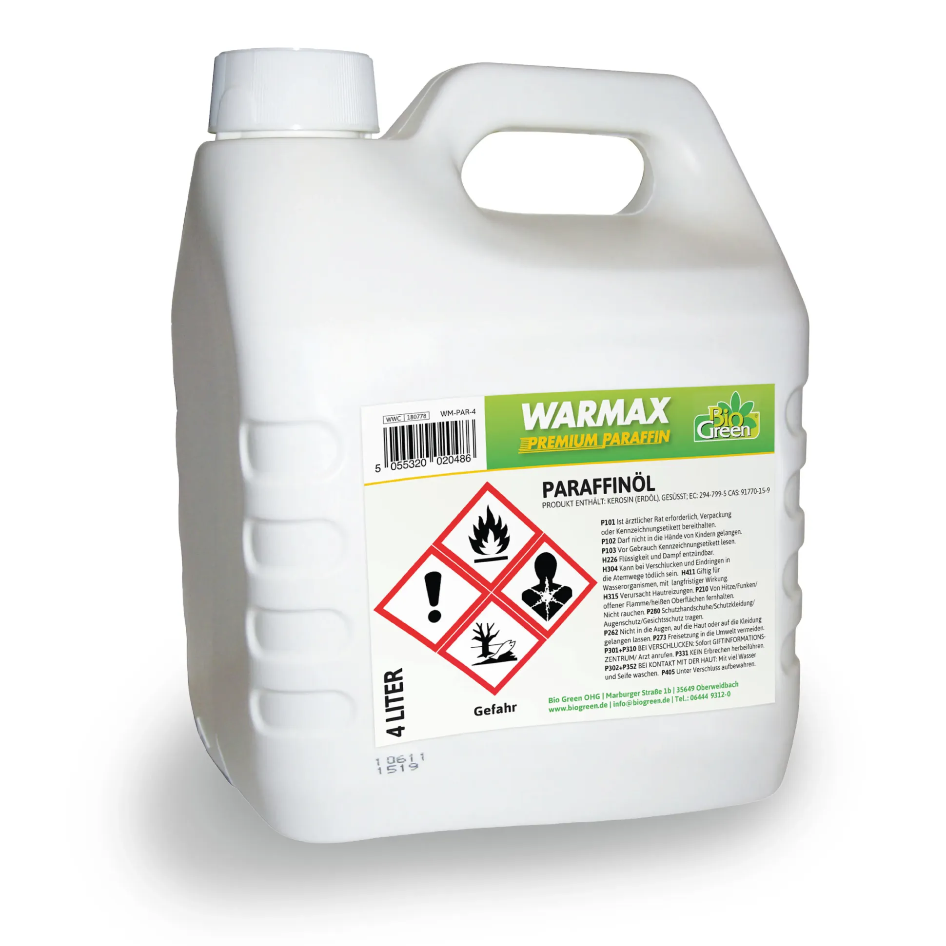 Biogreen 4L Paraffinöl "Warmax Premium" mit besonderer Konsistenz