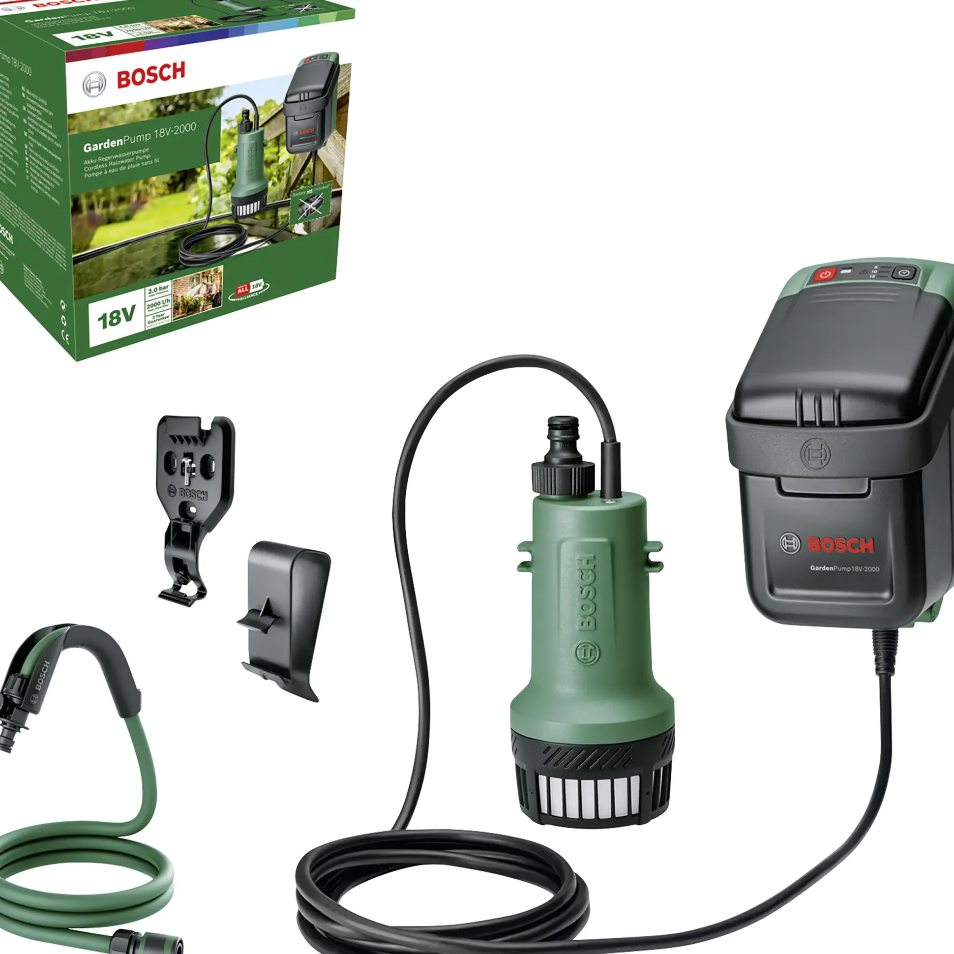 Bosch Akku-Regenfasspumpe GardenPump 18V-2000