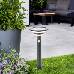Brilliant LED Außen-Solarleuchte Garvina 3W warmweiß Solar Bewegungsmelder