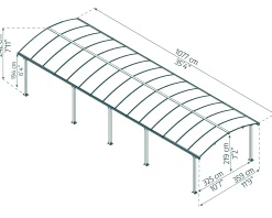 Canopia Carport Arcadia 10600 1077 x 359 x 242 cm (L x B x H)