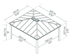 Canopia Carport Colorado Grau Alu 426 x 487 cm
