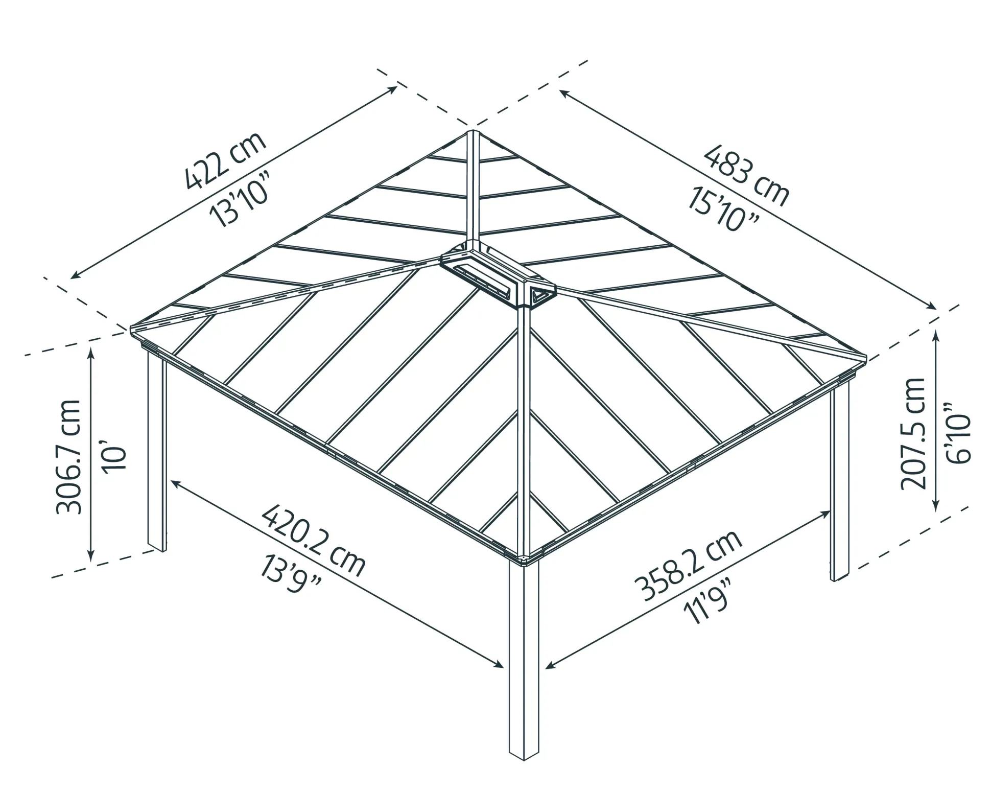Canopia Carport Colorado Grau Alu 426 x 487 cm