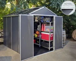 Canopia Gerätehaus Rubicon Alu grau 304 x 185 cm