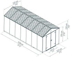 Canopia Gerätehaus Rubicon Alu grau 528 x 227 cm