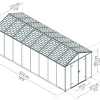 Canopia Gerätehaus Rubicon Alu grau 603 x 227 cm