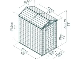 Canopia Gerätehaus Skylight Shed 4x6 110 x 175 x 171 cm