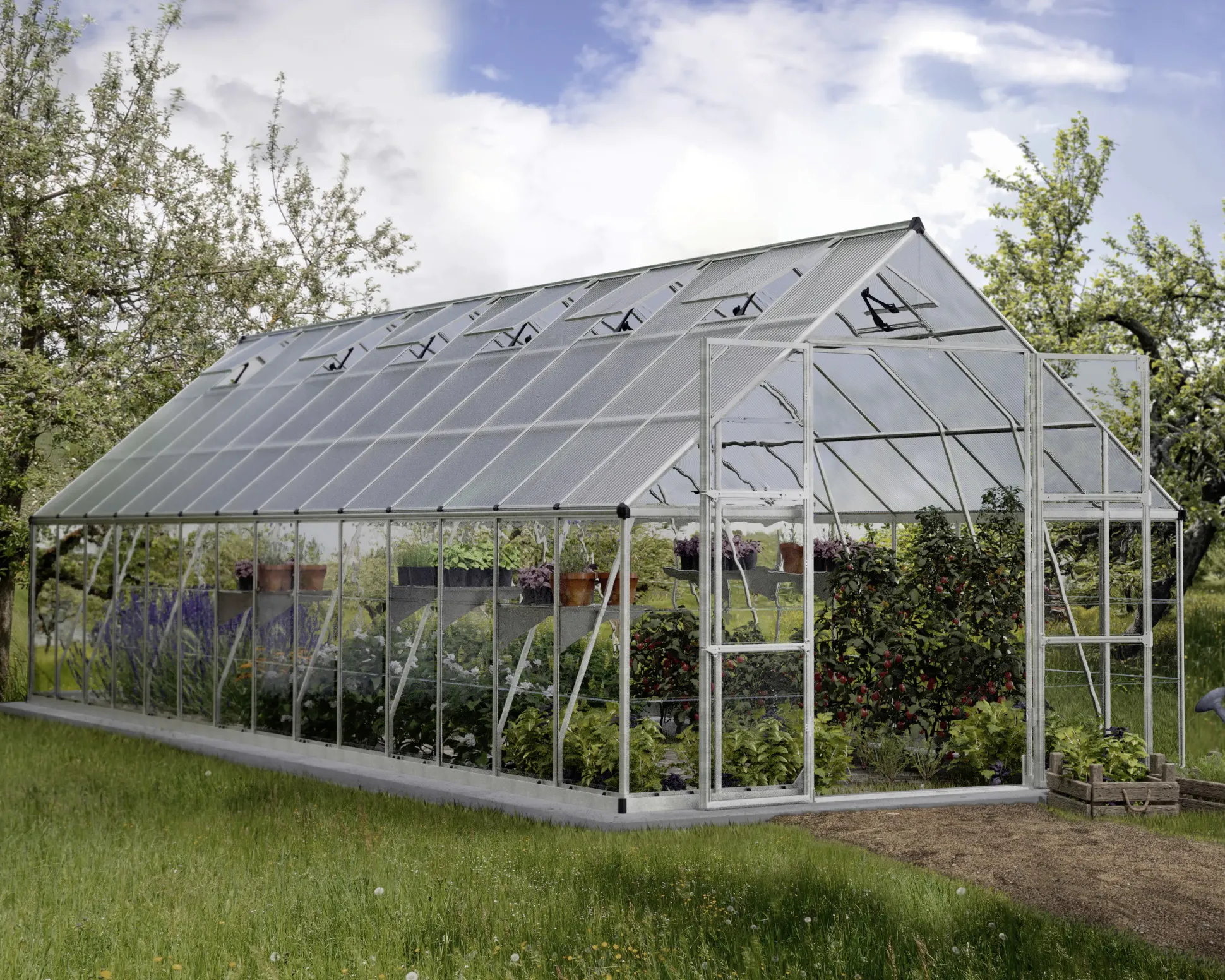 Canopia Gewächshaus Balance Alu silber 844 x 304 cm