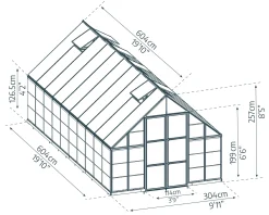 Canopia Gewächshaus Balance Alu silber 604 x 304 cm