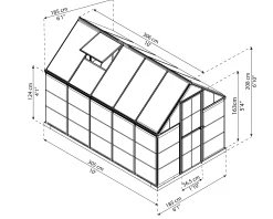 Canopia Gewächshaus Hybrid Alu grün 306 x 185 cm