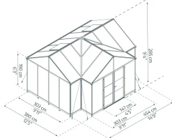 Canopia Gewächshaus Triomphe Alu schwarz 380 x 303 cm