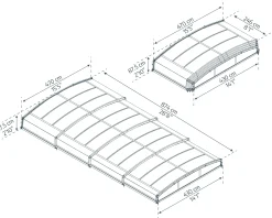 Canopia Poolüberdachung Majorca, 8,74 x 4,7 m, grau Aluminiumrahmen mit Polycarbonatplatten