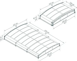 Canopia Poolüberdachung Majorca, 6,70 x 4,57, grau Aluminiumrahmen mit Polycarbonatplatten