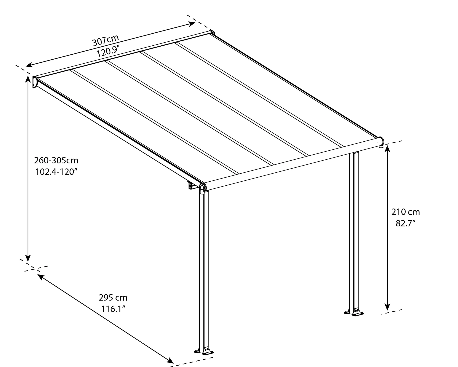 Canopia Terrassenüberdachung Olympia 3X3 weiß