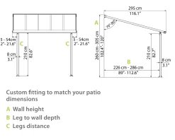 Canopia Terrassenüberdachung Olympia 300 X 300 cm