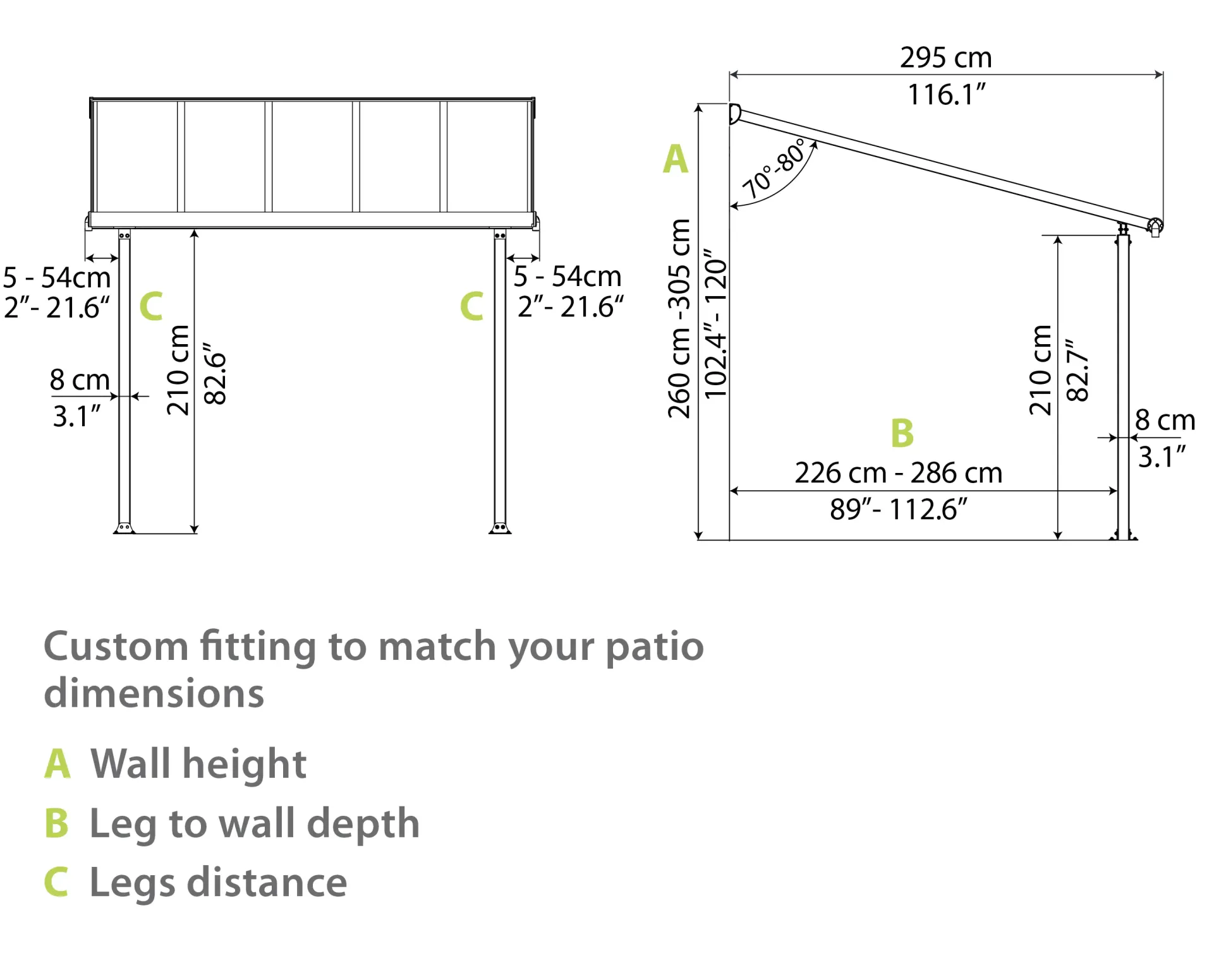 Canopia Terrassenüberdachung Olympia 3x9.8 weiß