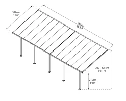 Canopia Terrassenüberdachung Feria 400 x 787 cm anthrazit
