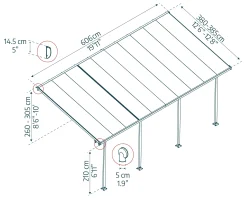 Canopia Terrassenüberdachung Feria 400 x 606 cm anthrazit