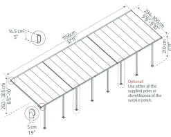 Canopia Terrassenüberdachung Feria 1156 x 294 cm anthrazit