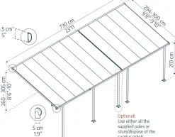 Canopia Terrassenüberdachung Feria 730 x 294 cm weiß