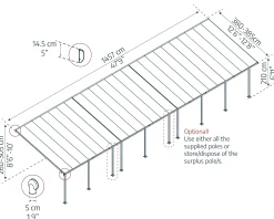 Canopia Terrassenüberdachung Feria 1457 x 380 cm anthrazit